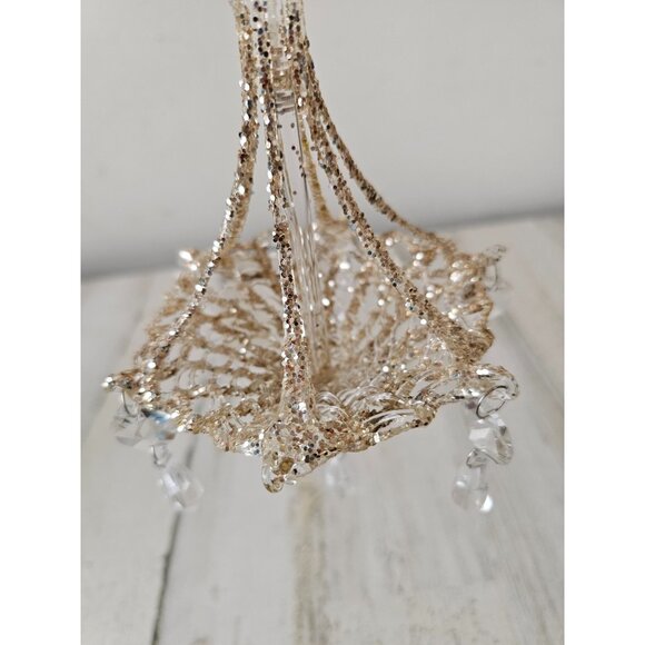 Chandelier sparkle glitter ornament large shabby chic diva unique vintage Xmas - Picture 4 of 10